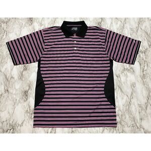 Slazenger Golf Polo Mens Shirt‎ Size M Multicolor Striped Short Sleeve Emb Logo